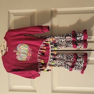 Toddler girls pumpkin outfit